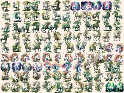 Elderwood Unicorns Watercolor Clipart elderwood clipart - Wonders Artist