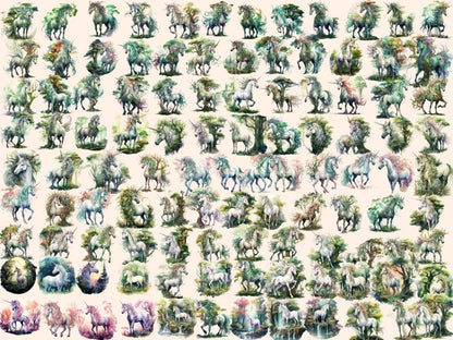 Elderwood Unicorns Watercolor Clipart elderwood clipart - Wonders Artist