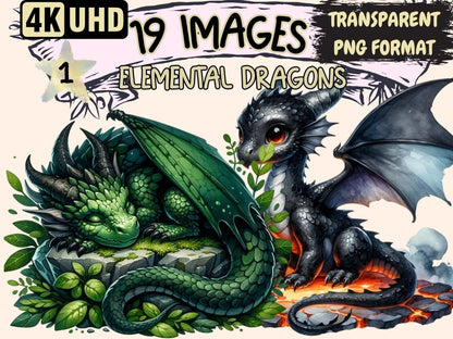 Elemental Dragons Clipart dragon clipart - Wonders Artist