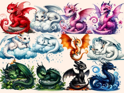 Elemental Dragons Clipart dragon clipart - Wonders Artist