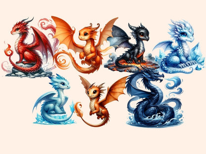 Elemental Dragons Clipart dragon clipart - Wonders Artist