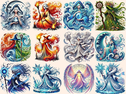 Elemental Witches Clipart Air Witch PNG - Wonders Artist