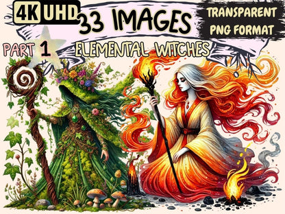Elemental Witches Clipart Air Witch PNG - Wonders Artist