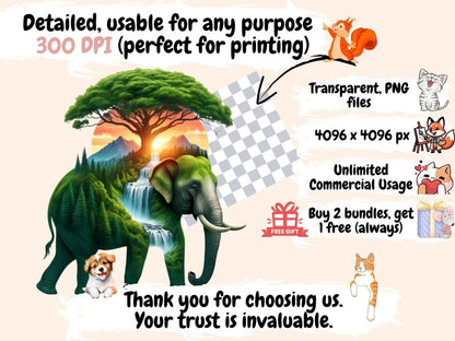 Elephants (P2) Clipart Cute elephant art - Wonders Artist
