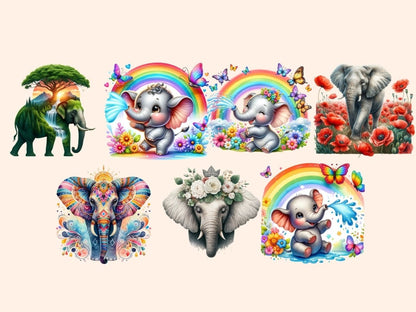 Elephants (P2) Clipart Cute elephant art - Wonders Artist
