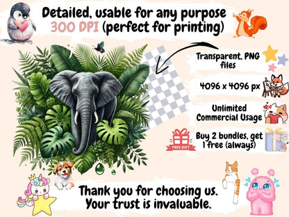 Elephants (P3) Clipart Animal Clipart - Wonders Artist