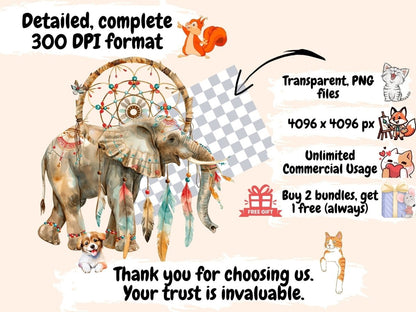 Elephants Watercolor Clipart african animals png - Wonders Artist