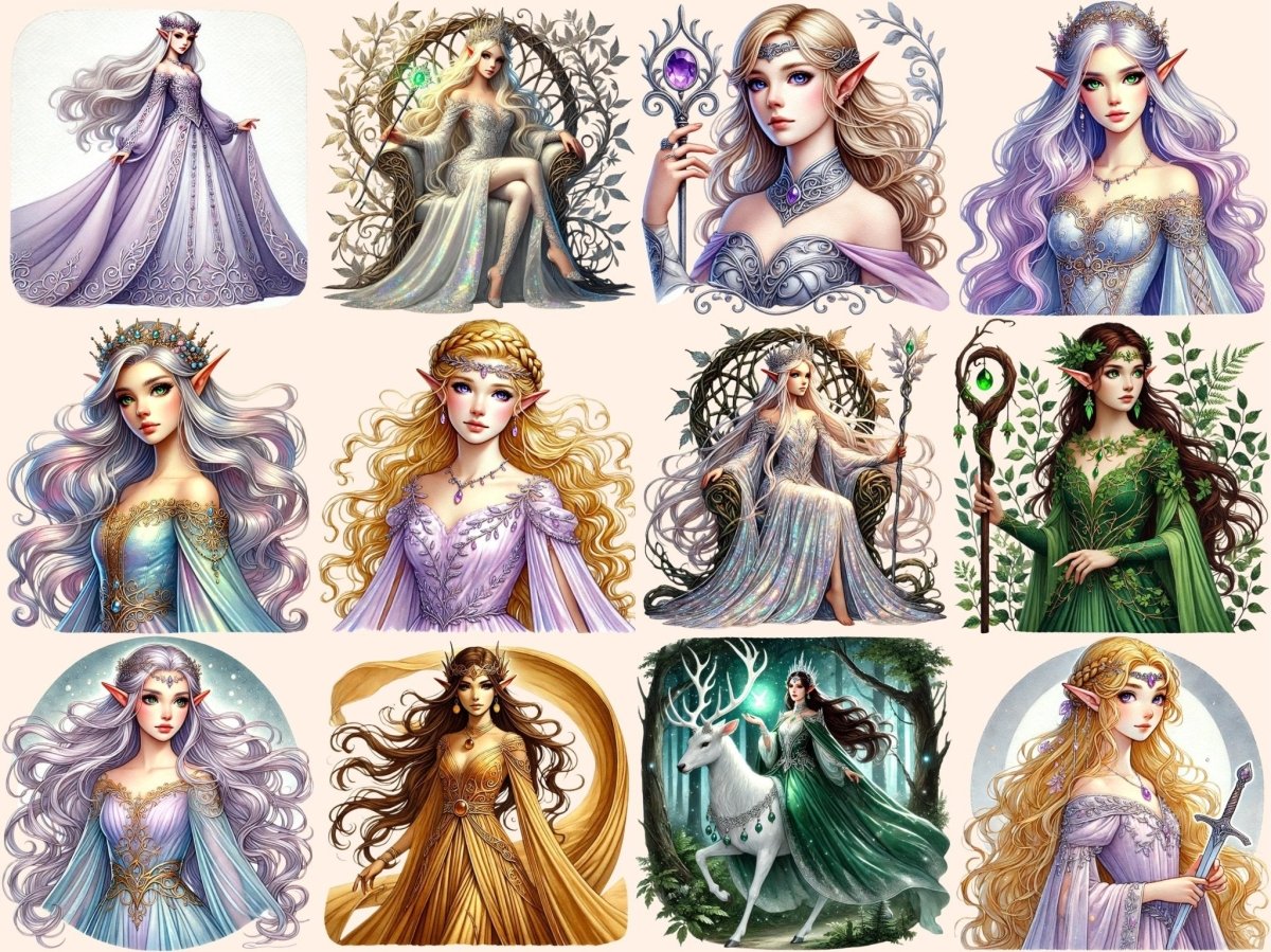 Elven Princess Clipart ELF CLIPART - Wonders Artist
