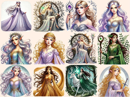 Elven Princess Clipart ELF CLIPART - Wonders Artist