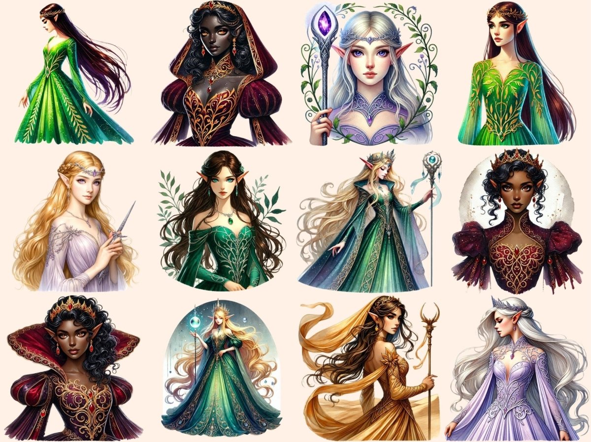 Elven Princess Clipart ELF CLIPART - Wonders Artist