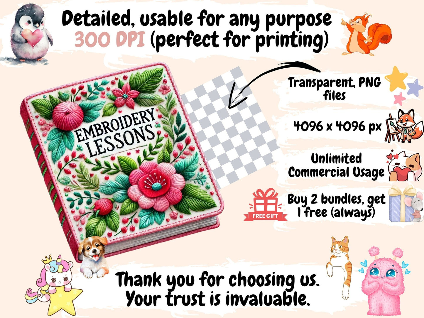 Embroidery Clipart - High - Quality Instant Digital Download for Creative Projects