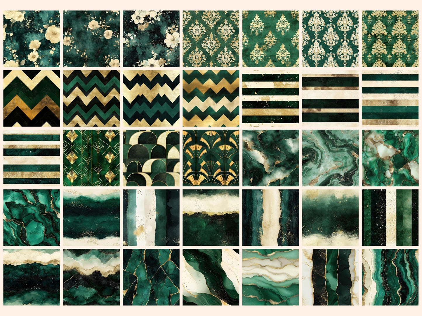 Emerald Gaze Seamless Digital Paper - High - Quality Instant Digital Download for Creative Projects