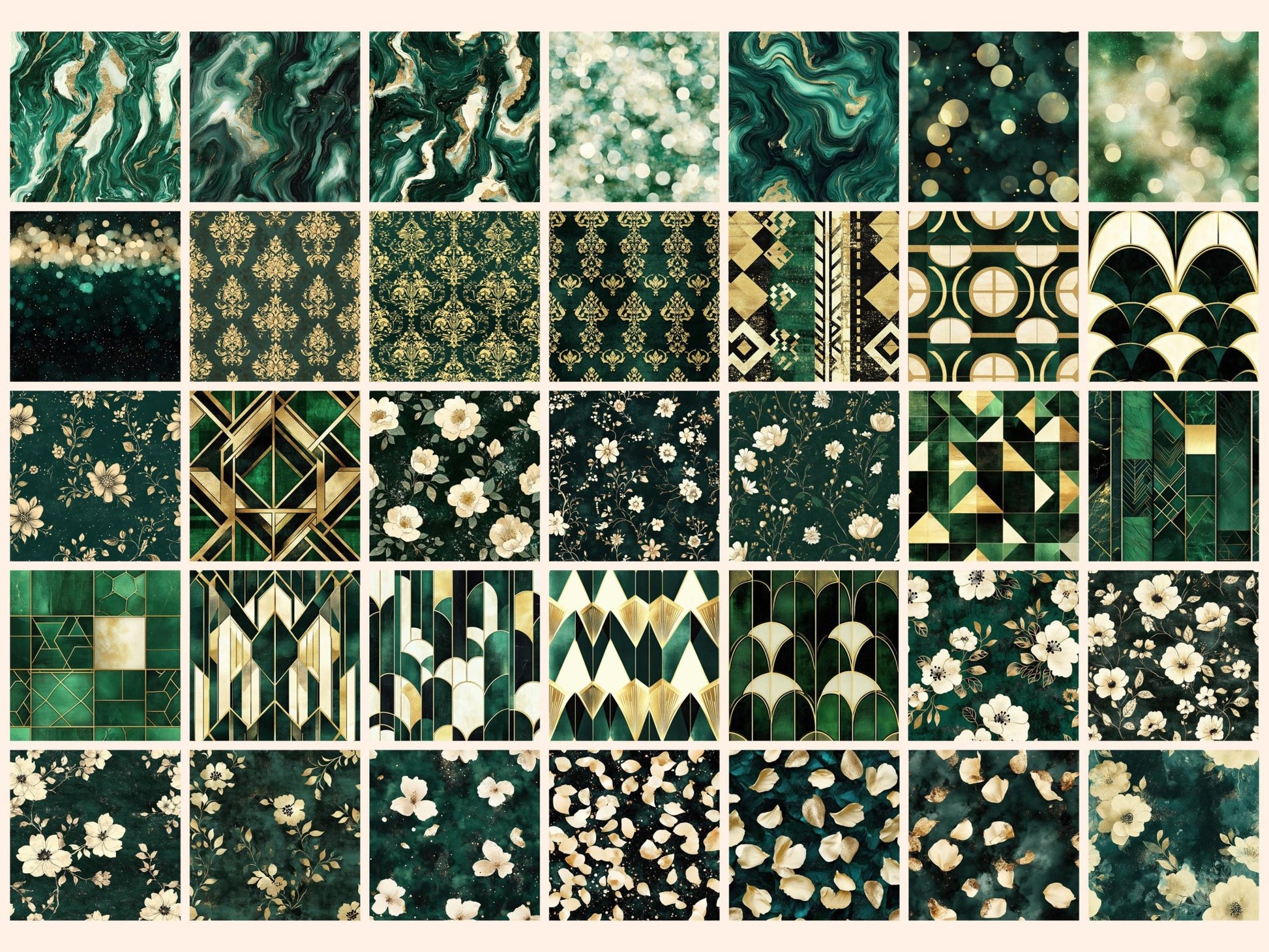 Emerald Gaze Seamless Digital Paper - High - Quality Instant Digital Download for Creative Projects