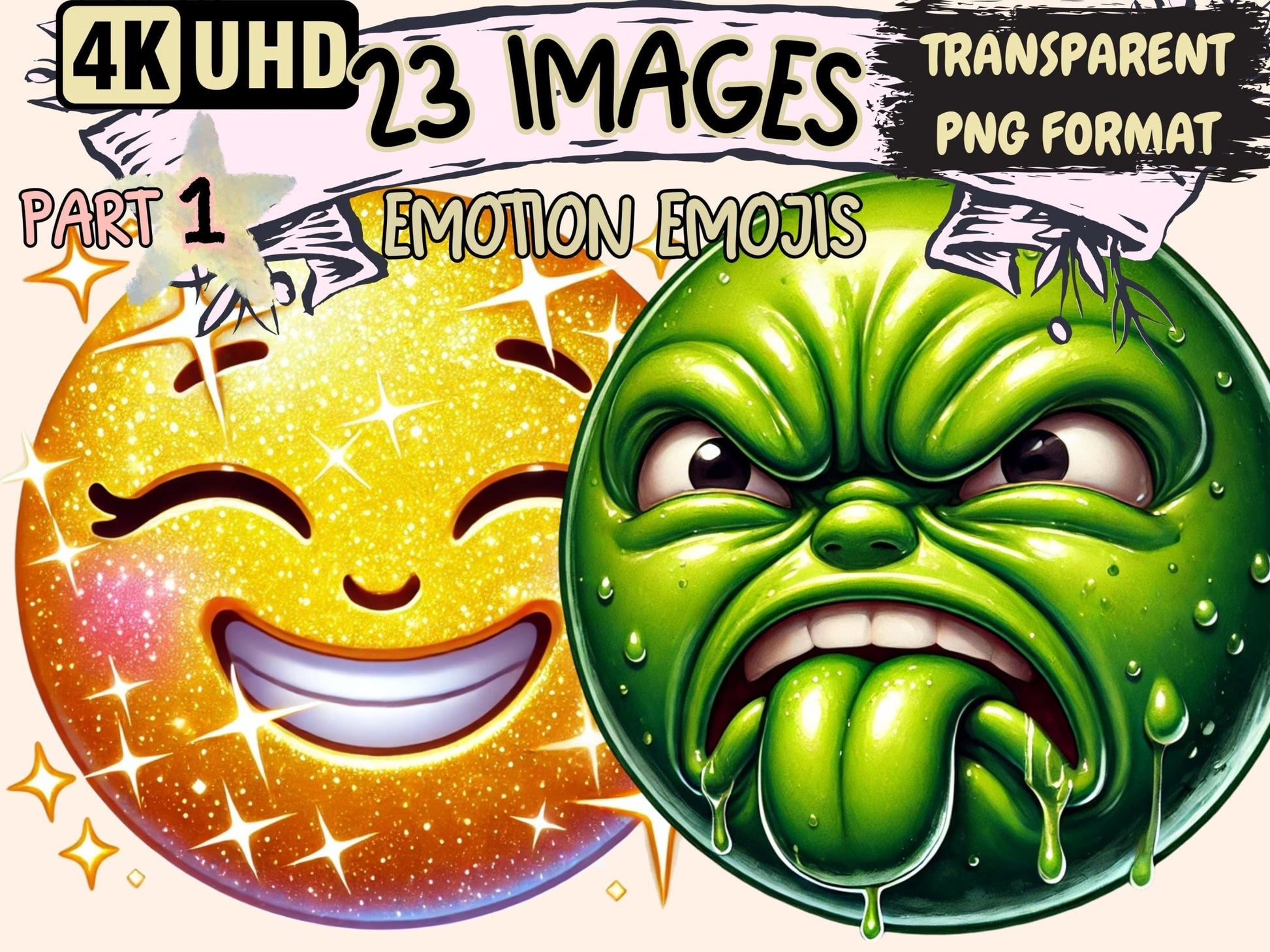 Emotion Emojis Clipart - High - Quality Instant Digital Download for Creative Projects