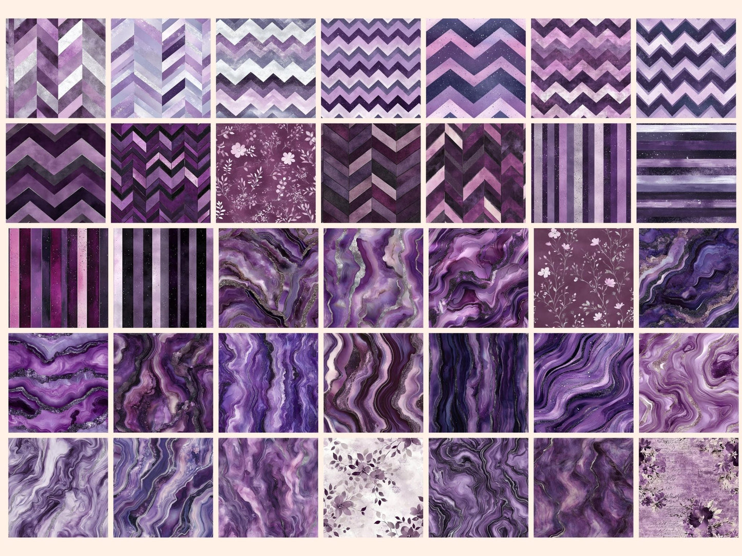 Enchanted Amethyst Seamless Digital Paper - High - Quality Instant Digital Download for Creative Projects