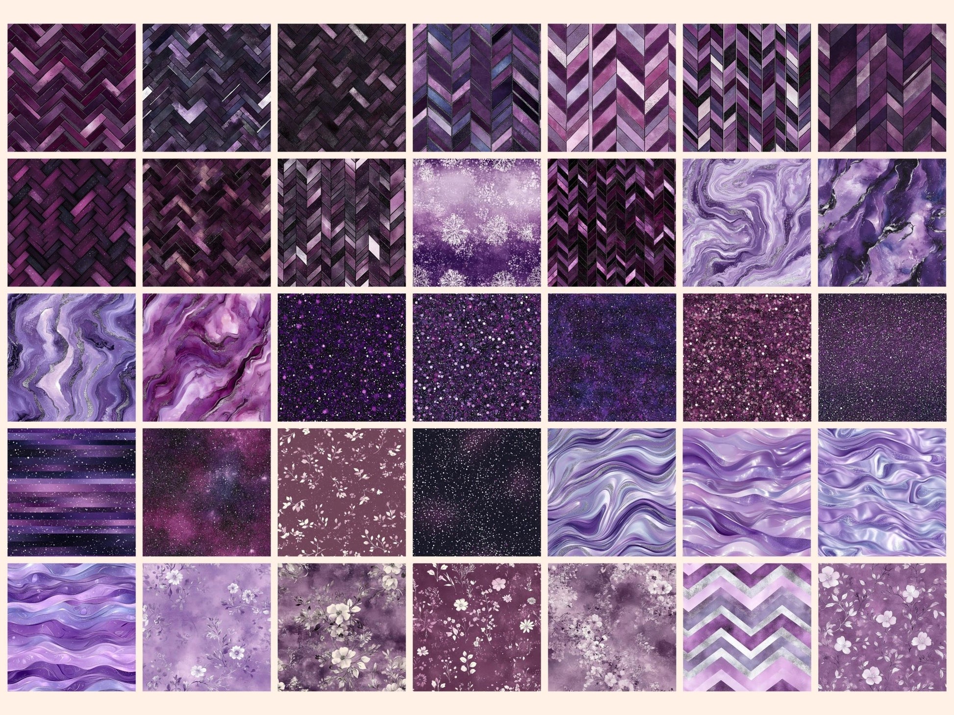 Enchanted Amethyst Seamless Digital Paper - High - Quality Instant Digital Download for Creative Projects