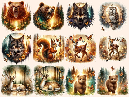 Enchanted Forest Animal Clipart Animal design - Wonders Artist