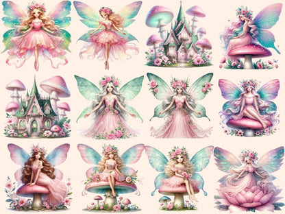 Enchanted Garden Fairies Clipart Cute fairy art - Wonders Artist