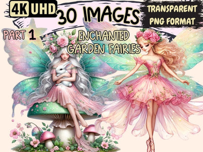 Enchanted Garden Fairies Clipart Cute fairy art - Wonders Artist