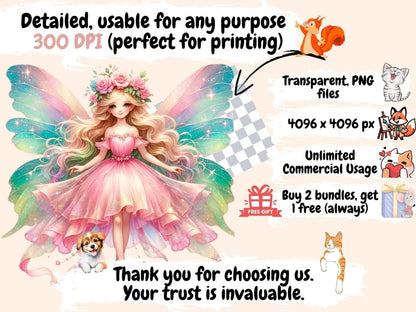 Enchanted Garden Fairies Clipart Cute fairy art - Wonders Artist