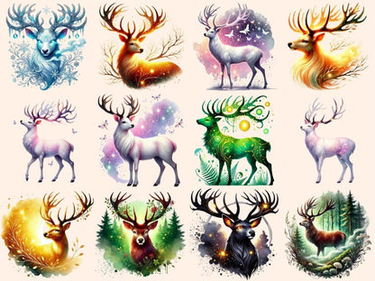 Enchanted Stags Clipart Dreamy Stag Clipart - Wonders Artist