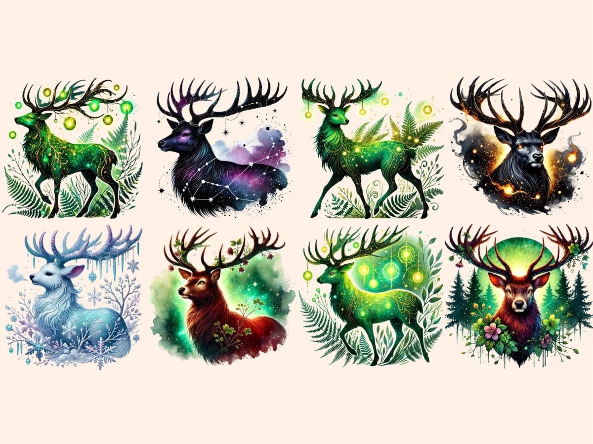 Enchanted Stags Clipart Dreamy Stag Clipart - Wonders Artist