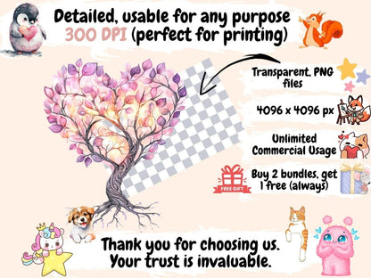 Enchanted Trees Watercolor Clipart Dreamy Trees PNG - Wonders Artist