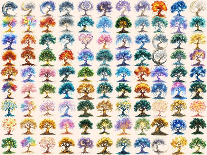 Enchanted Trees Watercolor Clipart Dreamy Trees PNG - Wonders Artist