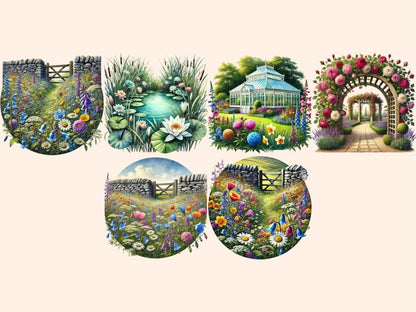 English Gardens (P1) Clipart blooming flowers png - Wonders Artist