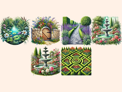 English Gardens (P2) Clipart blooming flowers png - Wonders Artist