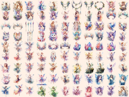 Ethereal Fairies Watercolor Clipart beautiful fairies - Wonders Artist