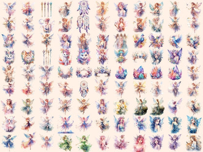 Ethereal Fairies Watercolor Clipart beautiful fairies - Wonders Artist