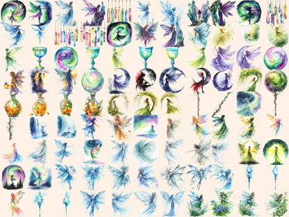 Ethereal Fairies Watercolor Clipart beautiful fairies - Wonders Artist