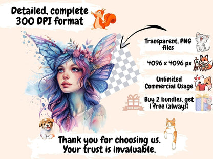 Ethereal Fairies Watercolor Clipart beautiful fairies - Wonders Artist