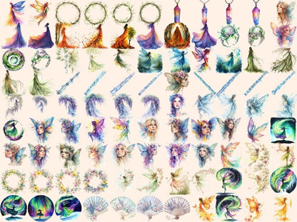 Ethereal Fairies Watercolor Clipart beautiful fairies - Wonders Artist