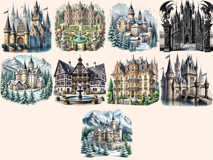 European Castles Clipart Ancient Castles - Wonders Artist