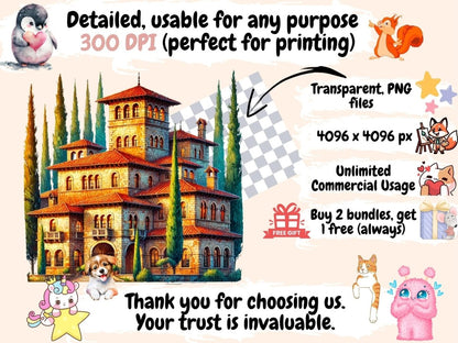 European Castles (P3) Clipart Ancient Castles - Wonders Artist