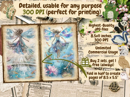 Fairies Journal Pages Enchanted Scrapbook - Wonders Artist