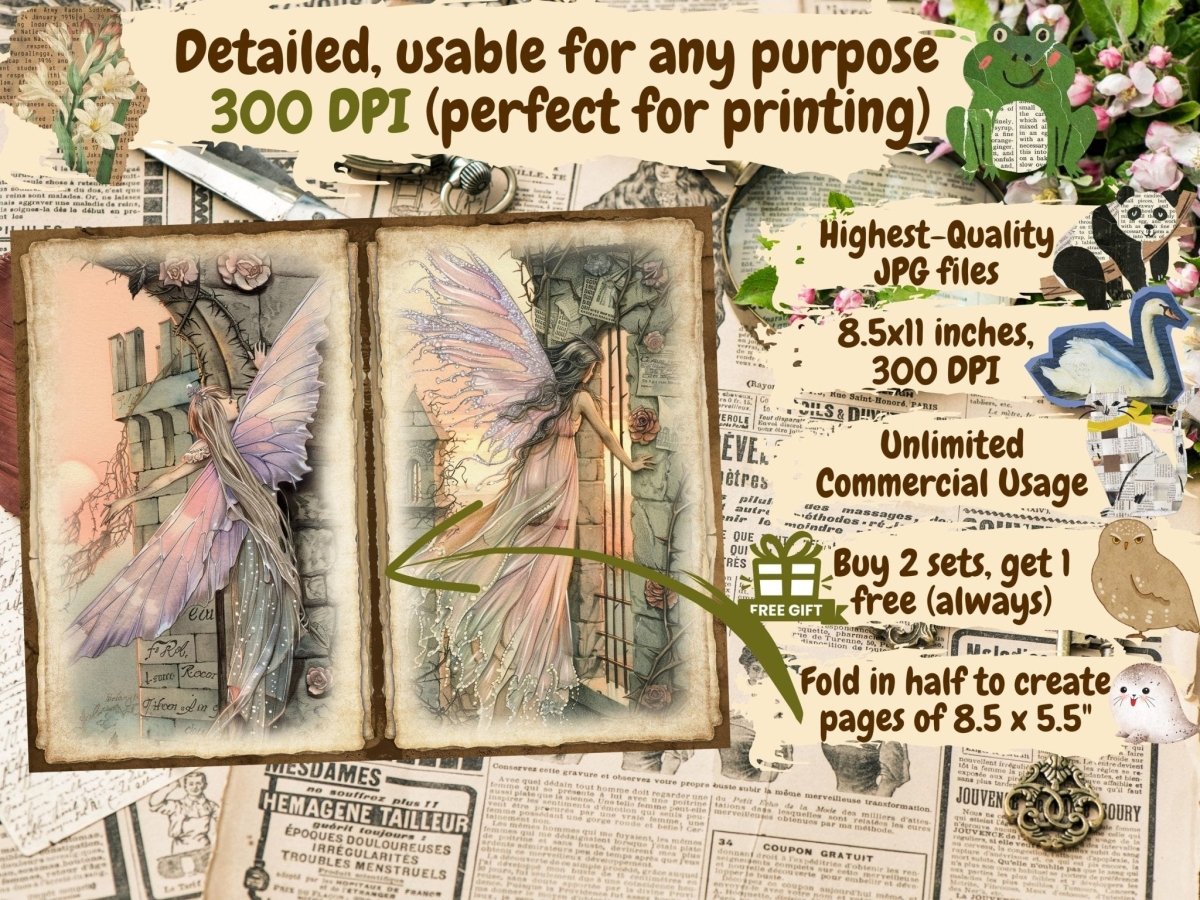 Fairies Journal Pages (P2) Enchanted Scrapbook - Wonders Artist