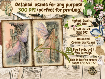 Fairies Journal Pages (P2) Enchanted Scrapbook - Wonders Artist