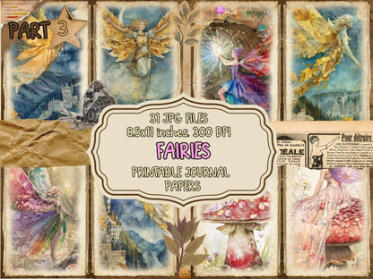 Fairies Journal Pages (P3) Enchanted Scrapbook - Wonders Artist