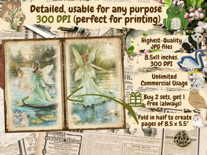 Fairies Journal Pages (P3) Enchanted Scrapbook - Wonders Artist