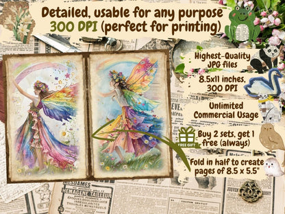 Fairies Journal Pages (P4) Enchanted Scrapbook - Wonders Artist
