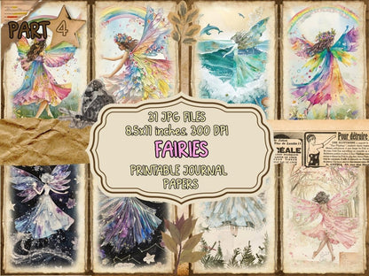 Fairies Journal Pages (P4) Enchanted Scrapbook - Wonders Artist