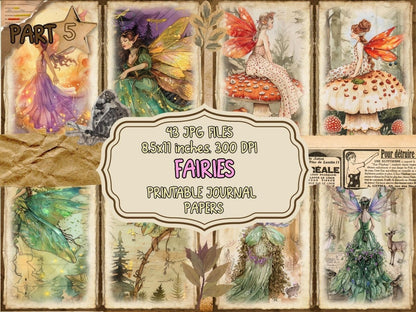 Fairies Journal Pages (P5) Enchanted Scrapbook - Wonders Artist