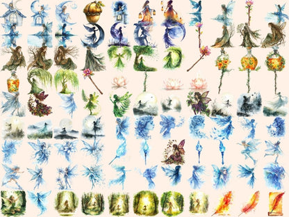 Fairies Watercolor Clipart enchanting fairy - Wonders Artist