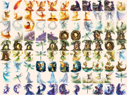 Fairies Watercolor Clipart enchanting fairy - Wonders Artist