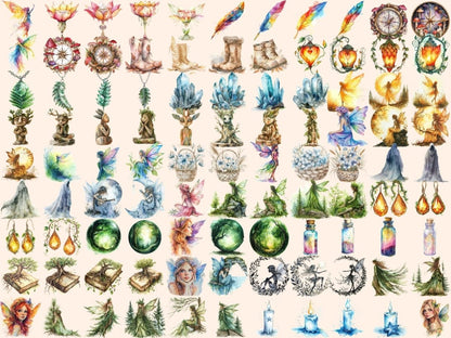 Fairies Watercolor Clipart enchanting fairy - Wonders Artist