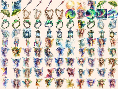 Fairies Watercolor Clipart enchanting fairy - Wonders Artist