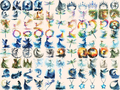 Fairies Watercolor Clipart enchanting fairy - Wonders Artist
